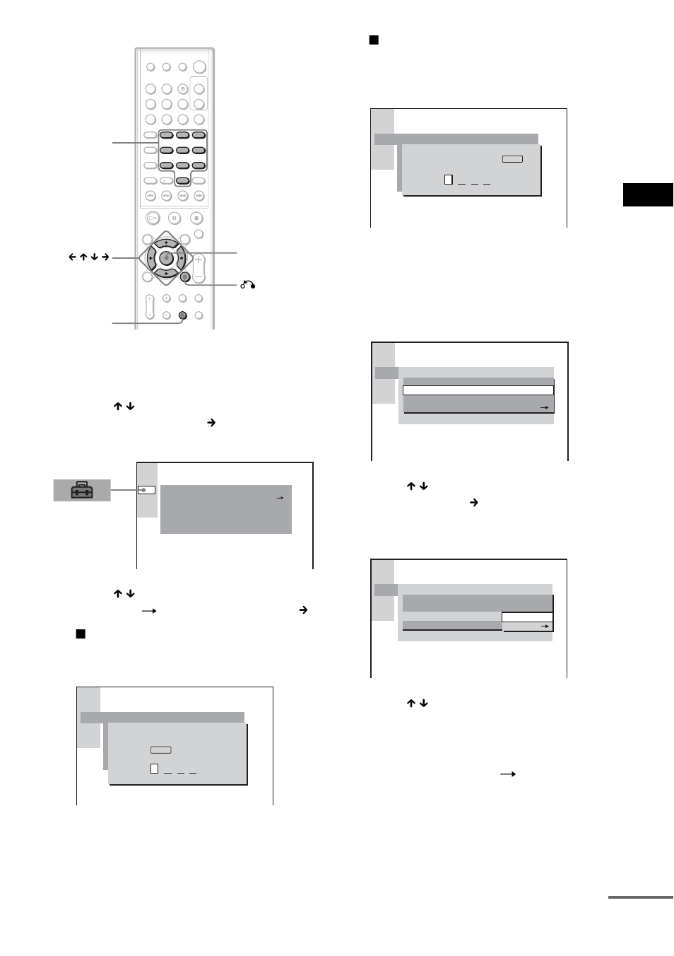 The setup display appears, Custom setup] is displayed, The display for entering the password appears | The selection items for [standard] are displayed | Sony DAV-SB500W User Manual | Page 59 / 96