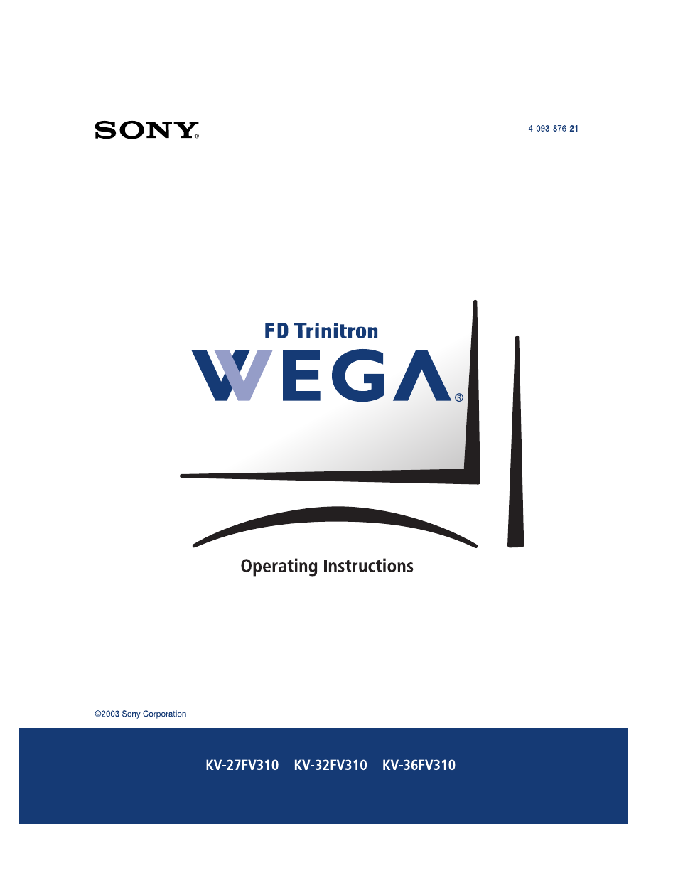 Sony KV-27FV310 User Manual | 68 pages