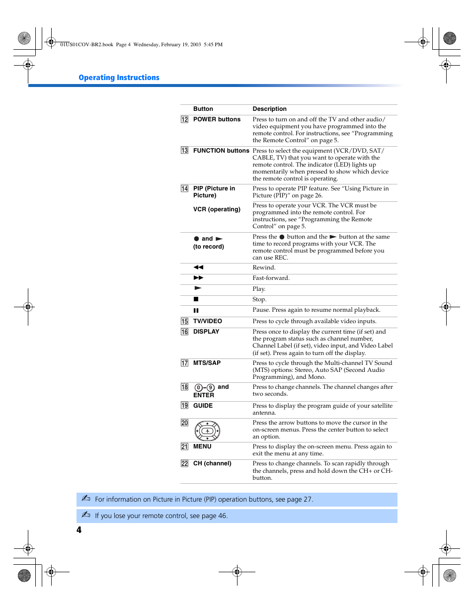Sony KV-27FV310 User Manual | Page 12 / 68