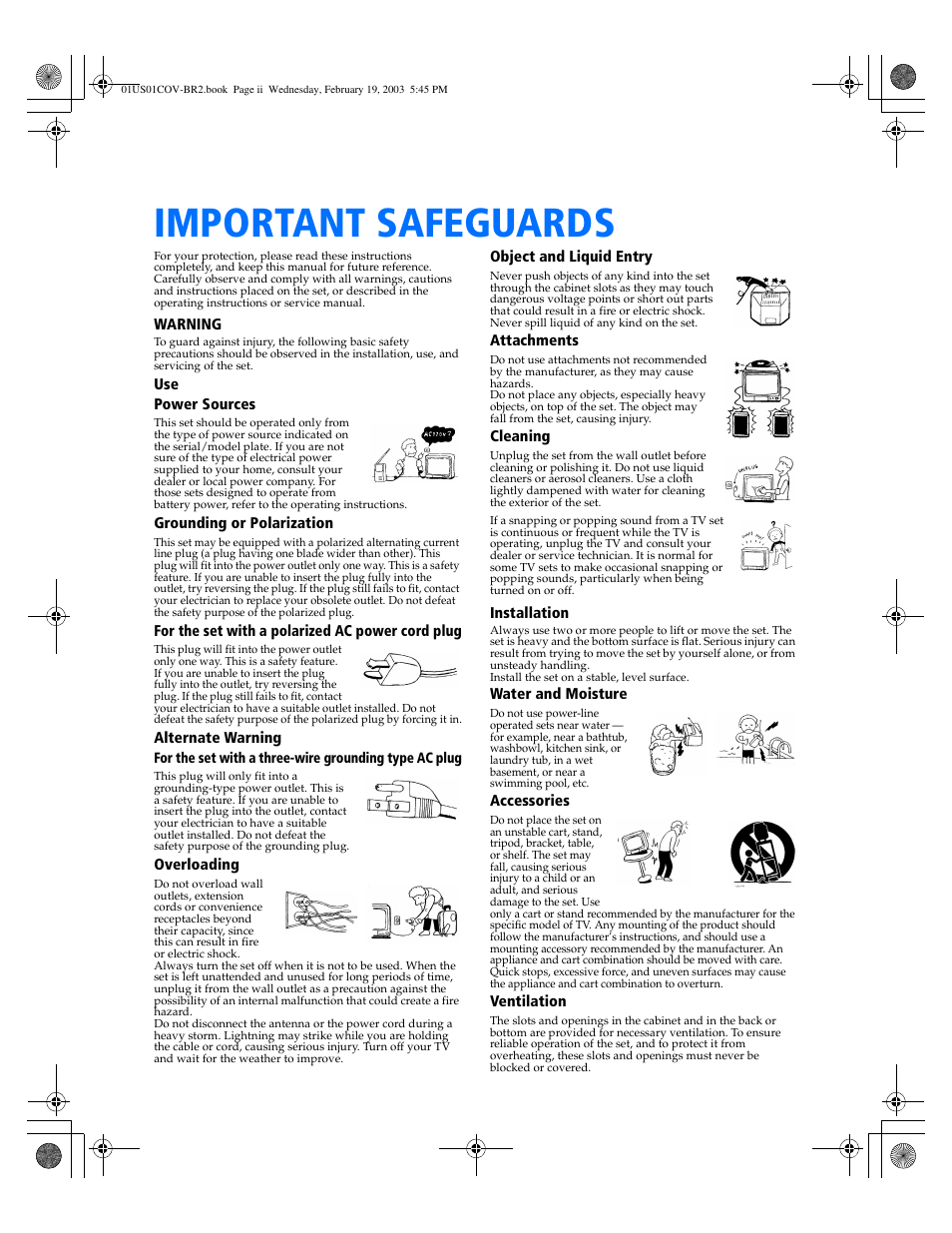 Important safeguards | Sony KV-27FV310 User Manual | Page 4 / 68