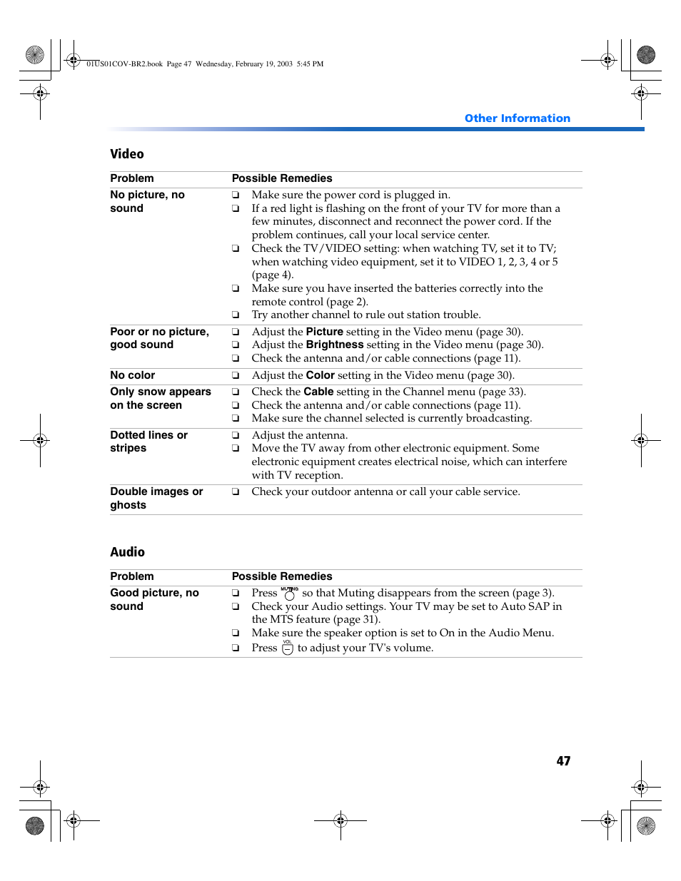 Sony KV-27FV310 User Manual | Page 55 / 68