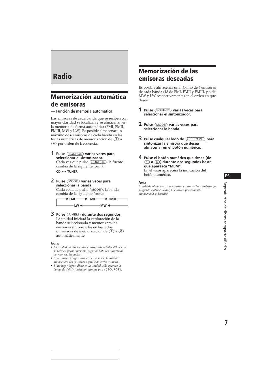 Radio | Sony CDX-3160 User Manual | Page 21 / 59