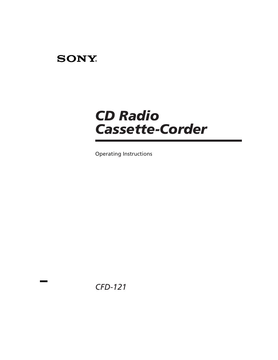 Sony CFD-121 User Manual | 24 pages