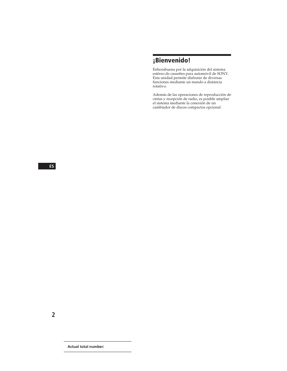 Bienvenido | Sony XR-C290 User Manual | Page 17 / 33