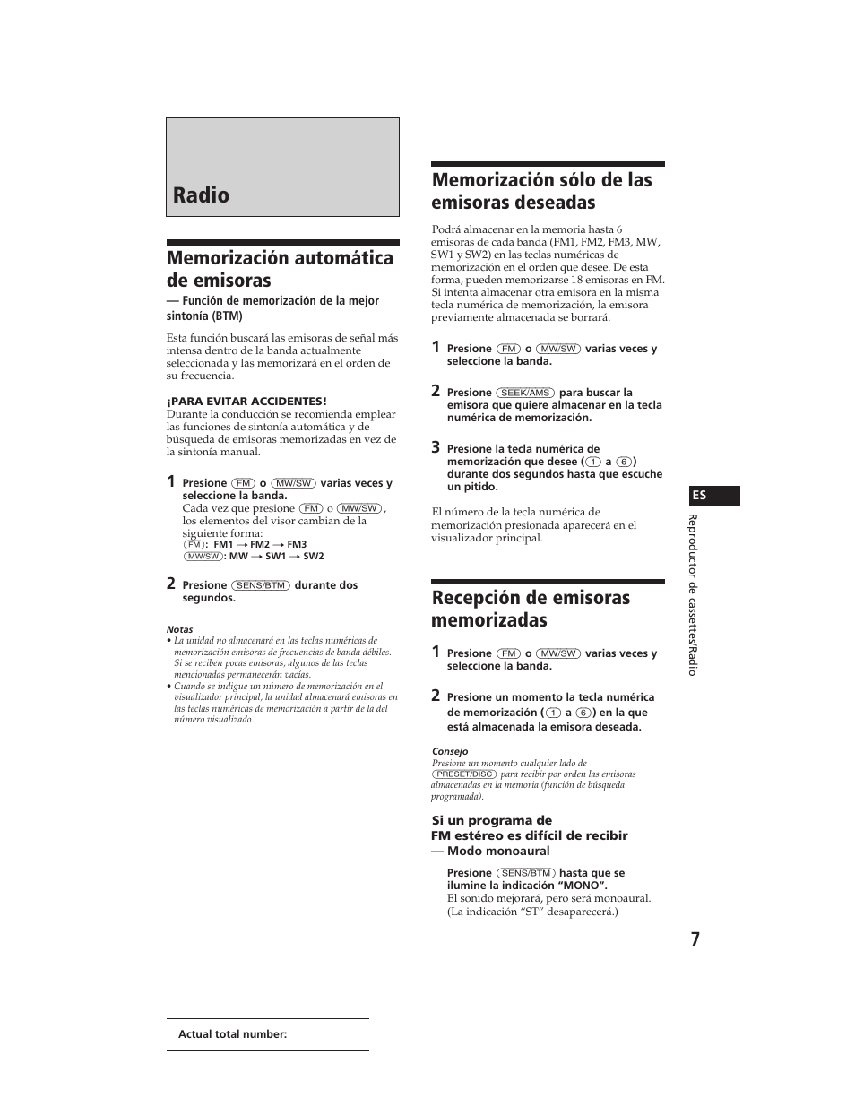 Radio | Sony XR-C290 User Manual | Page 22 / 33