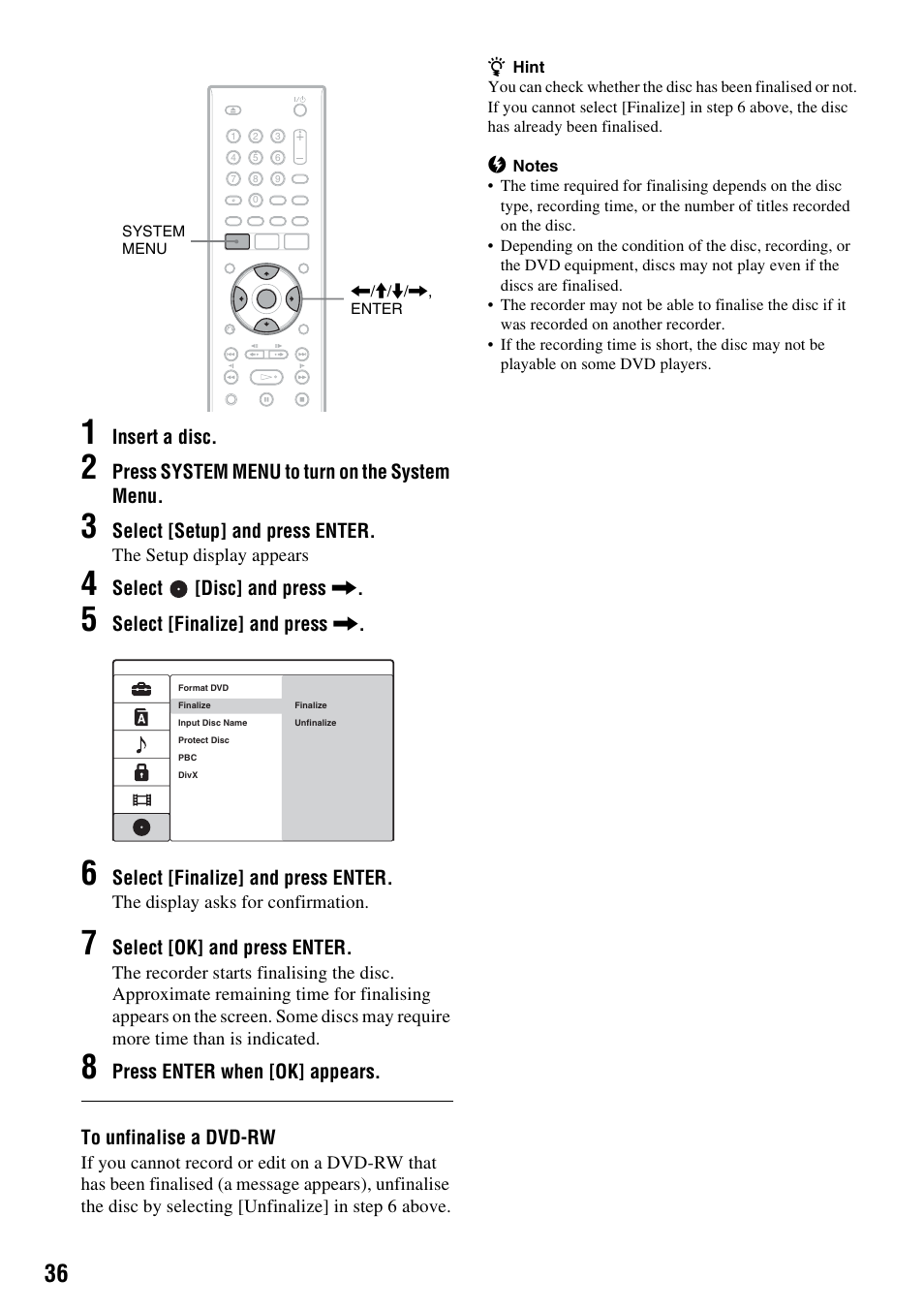 Sony RDR-GX380 User Manual | Page 36 / 92