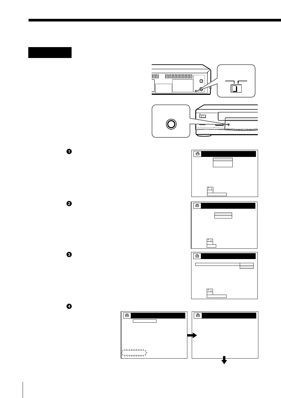 Hookup 4: vcr setup, 20 step 3: hookups (continued), Set the a/b switch to “a | Press easy set up on the vcr, Rf unit, Getting started, Normal display, Easy set up | Sony SLV-669HF User Manual | Page 20 / 68