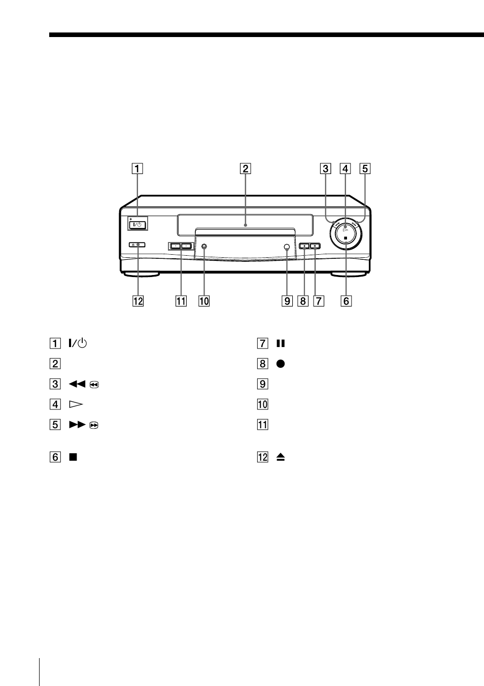 Index to parts and controls, 62 index to parts and controls, Front panel | Sony SLV-669HF User Manual | Page 62 / 68