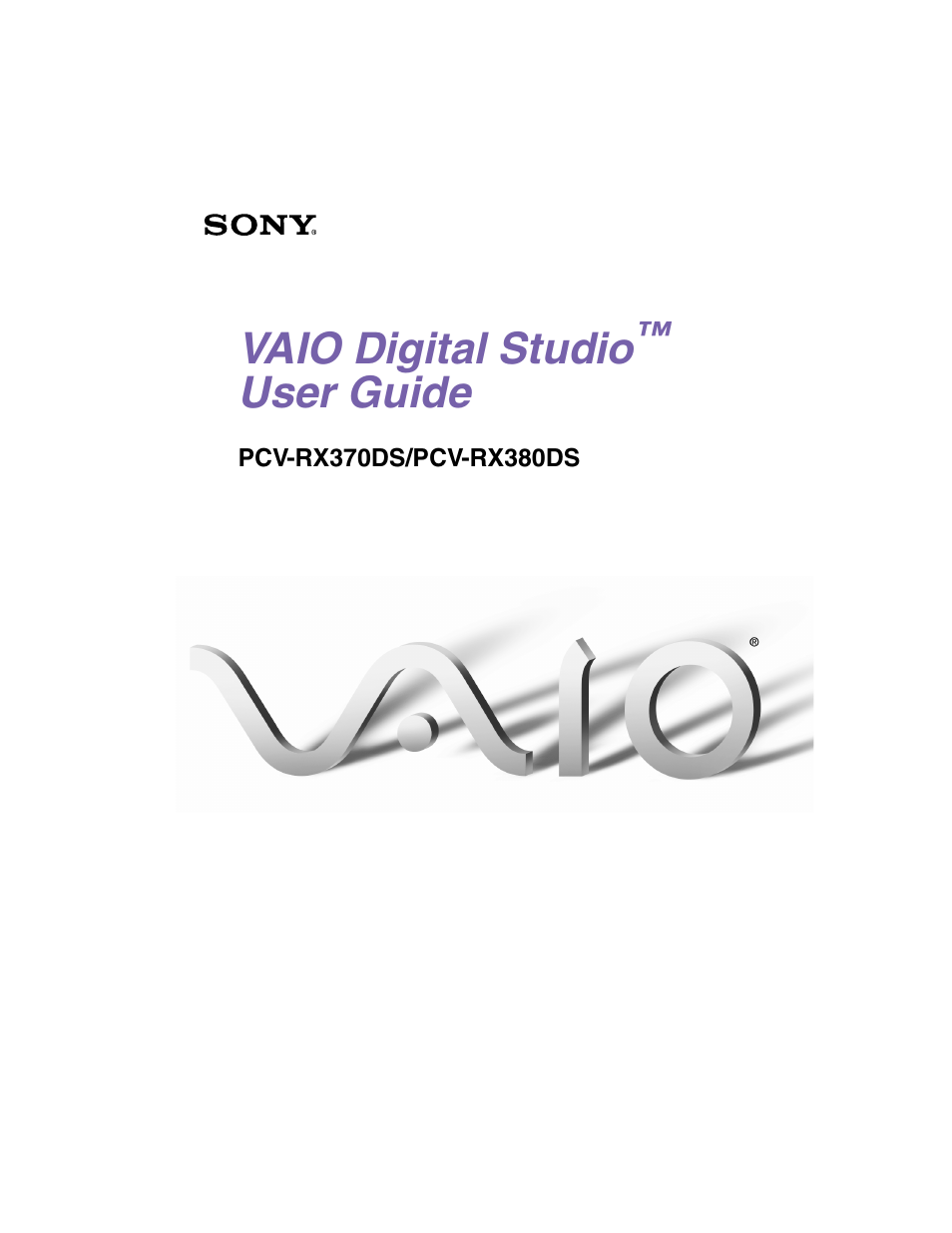 Sony PCV-RX380DS User Manual | 100 pages