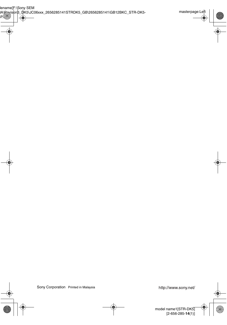 Sony Model STR-DK5 User Manual | Page 44 / 44