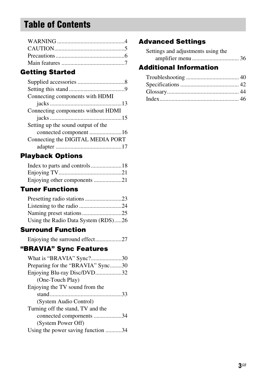 Sony 4-129-925-11(1) User Manual | Page 3 / 48