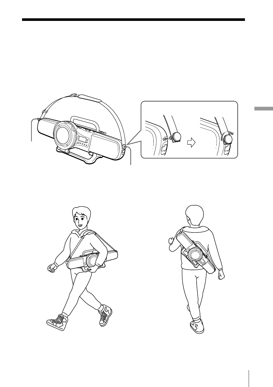 Using the shoulder strap | Sony ZS-X7 User Manual | Page 25 / 36