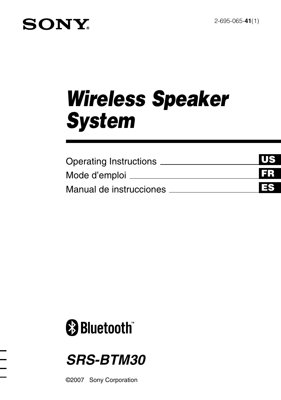 Sony SRS-BTM30 User Manual | 64 pages