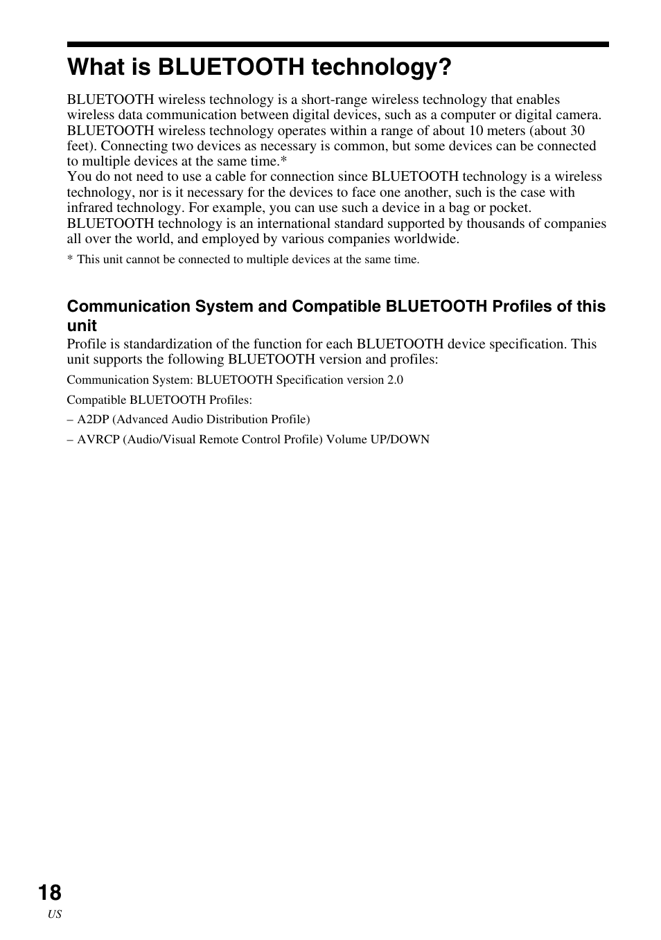 What is bluetooth technology, What is bluetooth, Technology | Sony SRS-BTM30 User Manual | Page 18 / 64