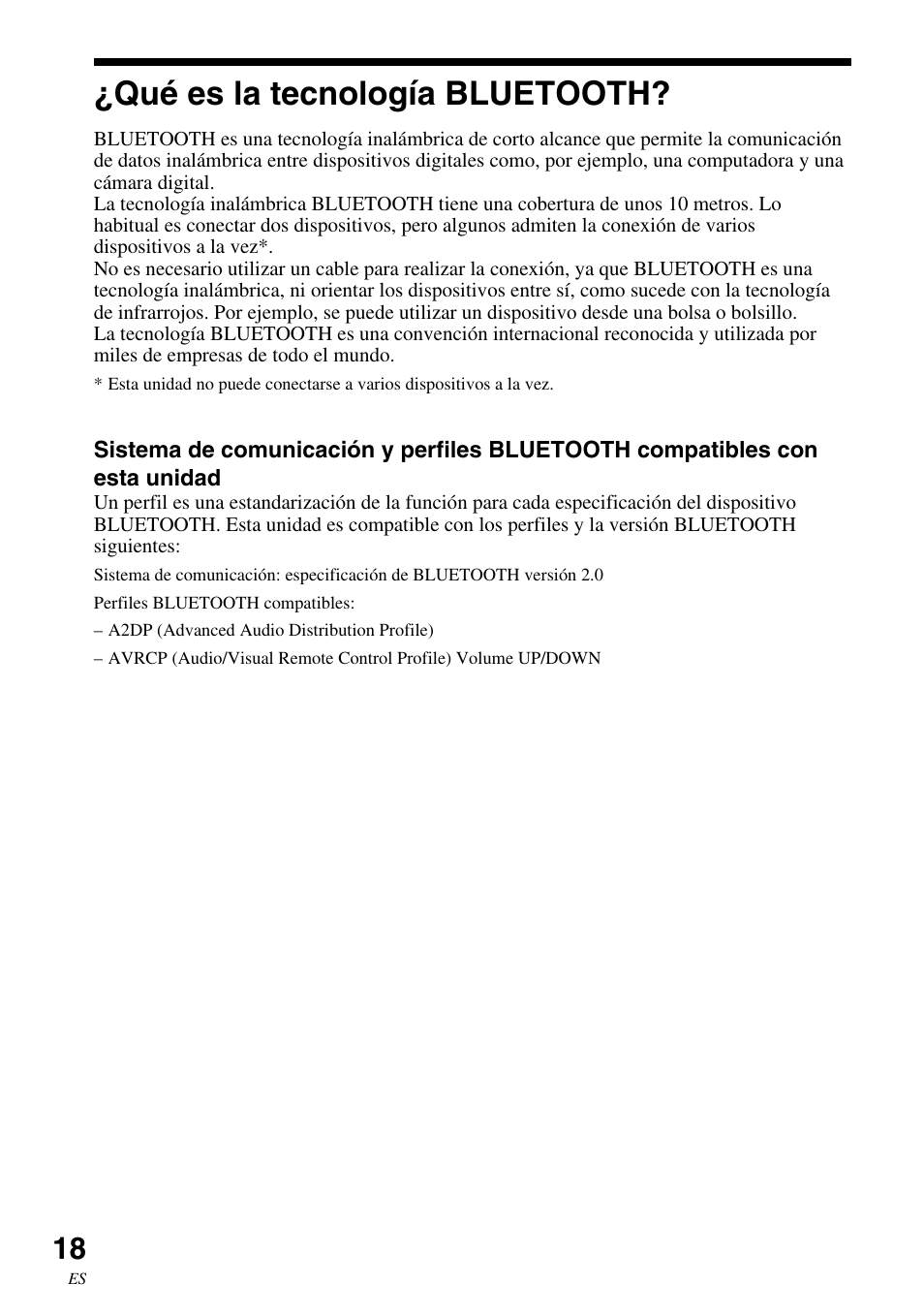 Qué es la tecnología bluetooth, Qué es la tecnología, Bluetooth | Sony SRS-BTM30 User Manual | Page 58 / 64