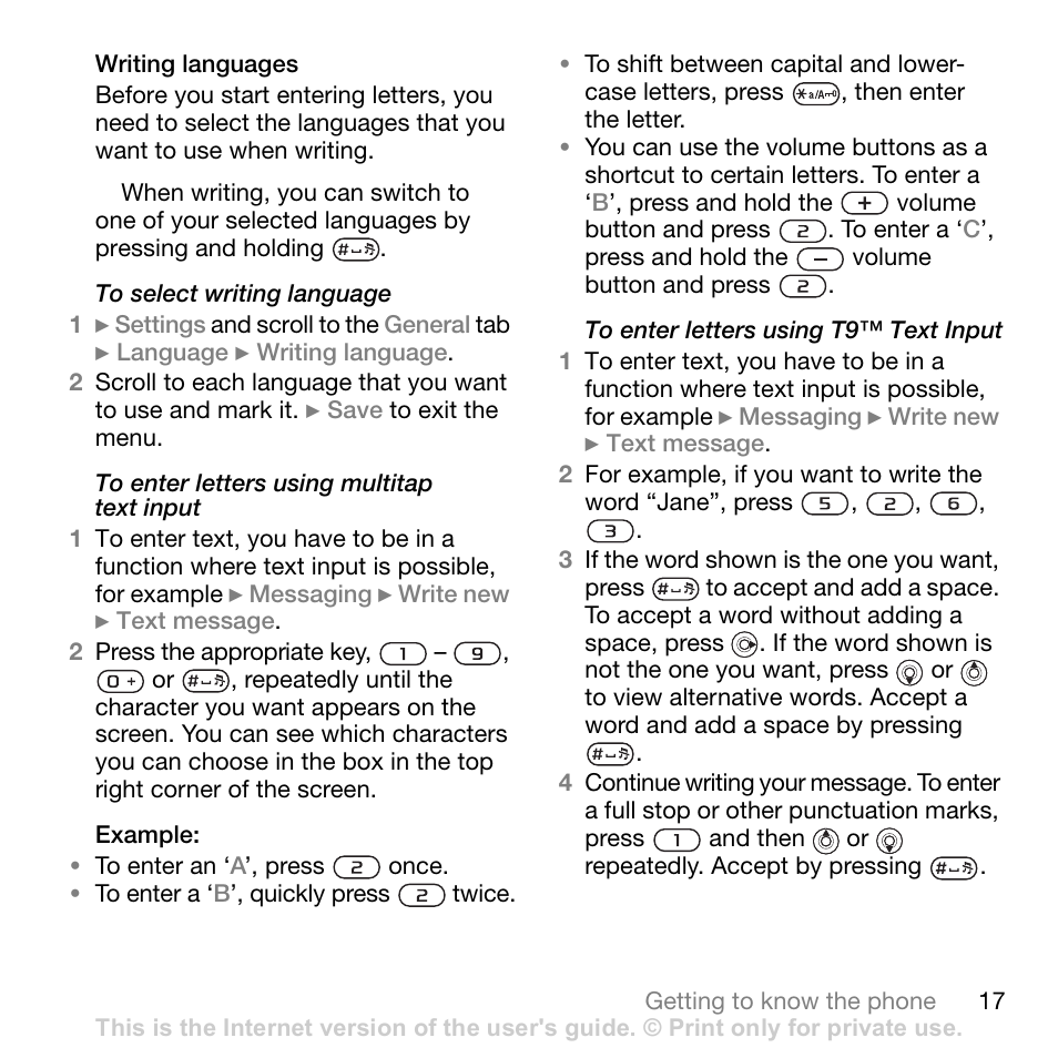 Sony W700i User Manual | Page 17 / 102