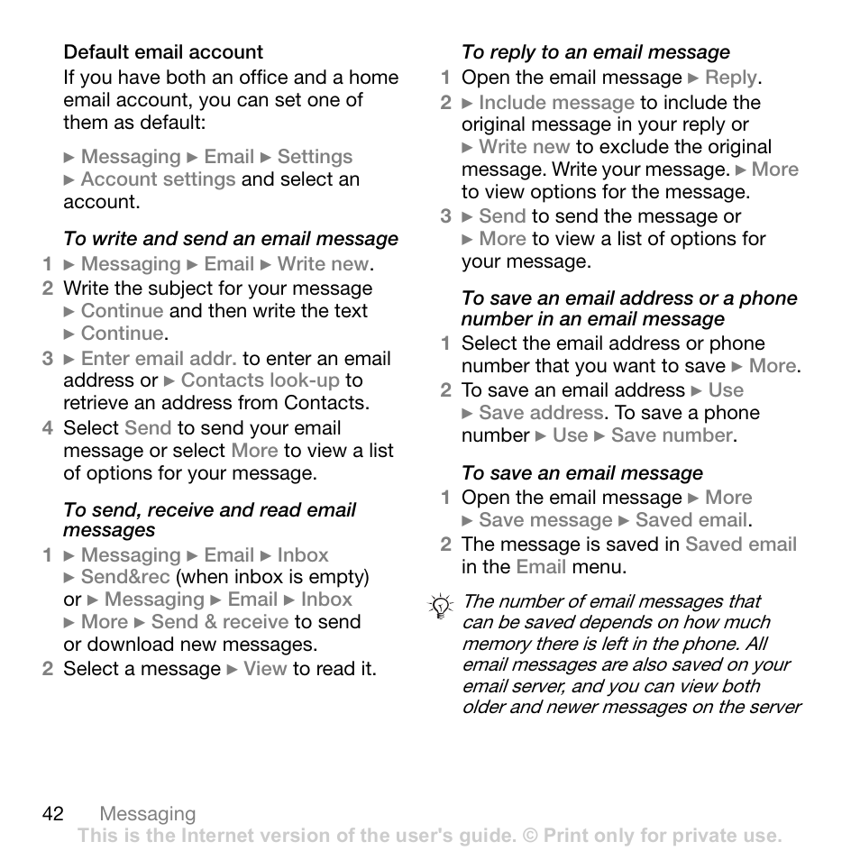 Sony W700i User Manual | Page 42 / 102