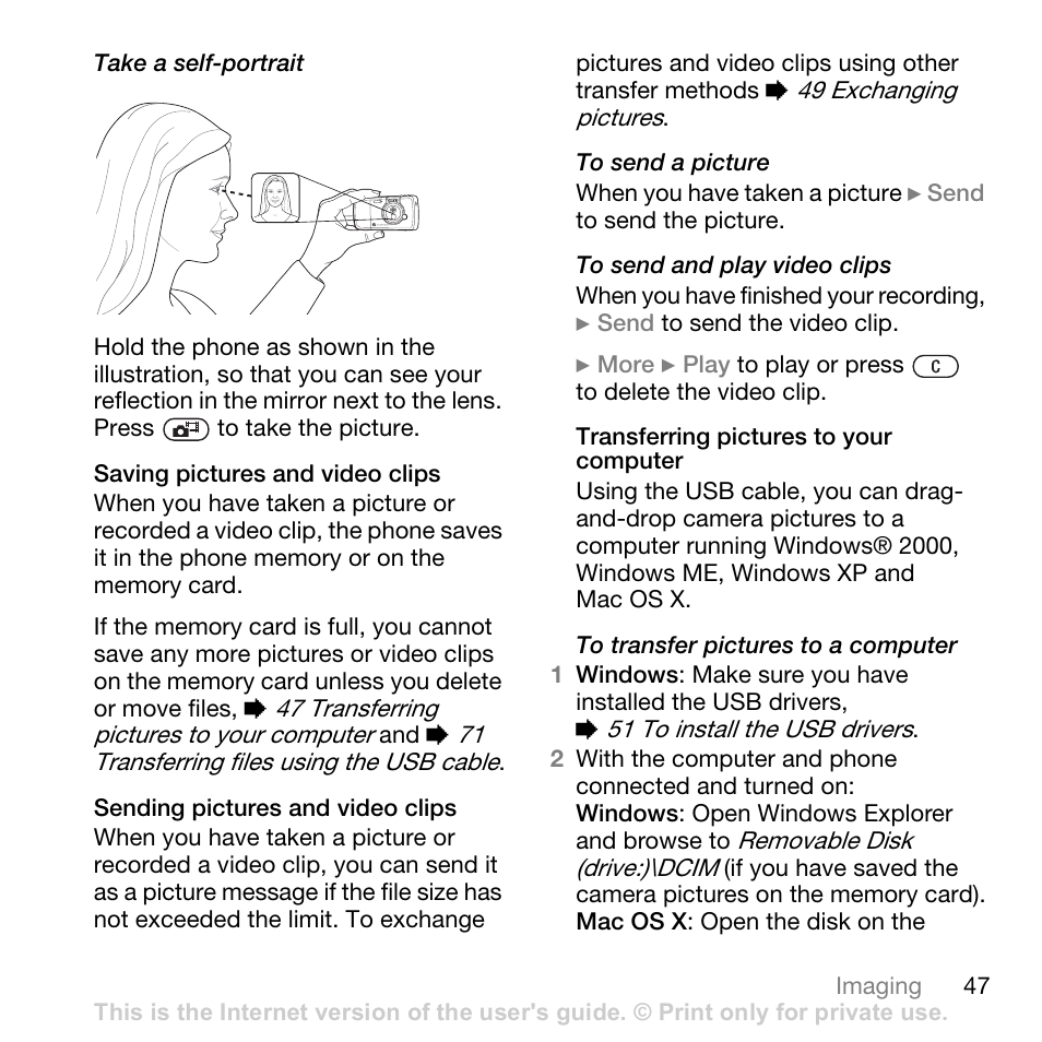 Sony W700i User Manual | Page 47 / 102
