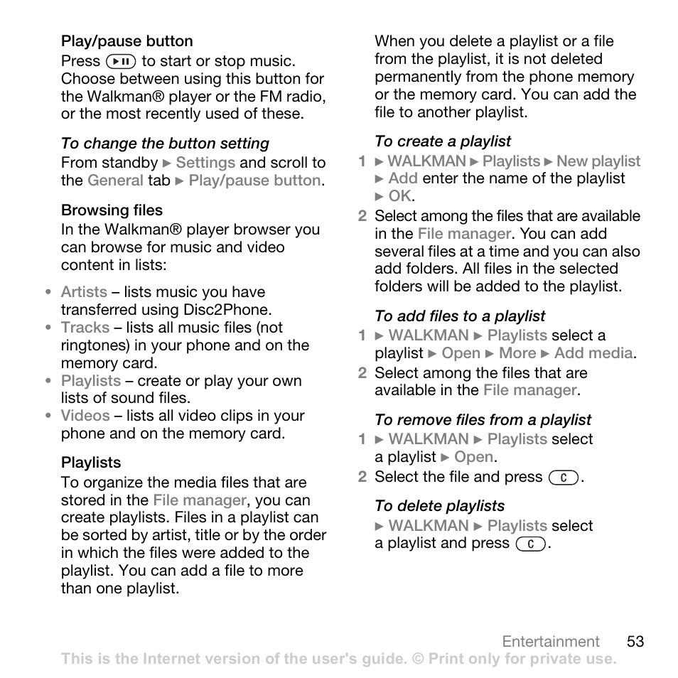 Sony W700i User Manual | Page 53 / 102