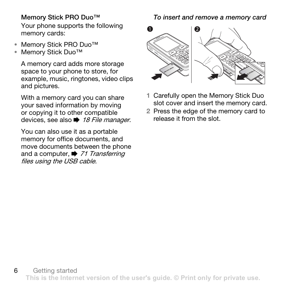Sony W700i User Manual | Page 6 / 102