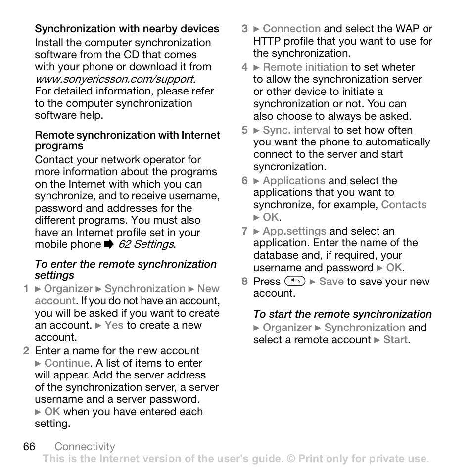 Sony W700i User Manual | Page 66 / 102