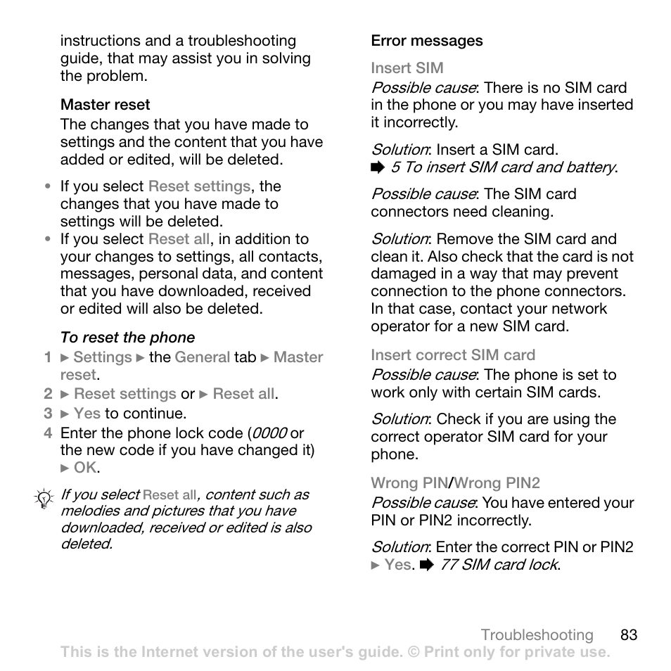 Sony W700i User Manual | Page 83 / 102