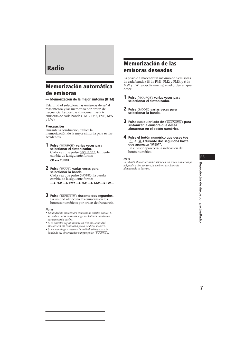 Radio | Sony CDX-4160RDS User Manual | Page 25 / 74