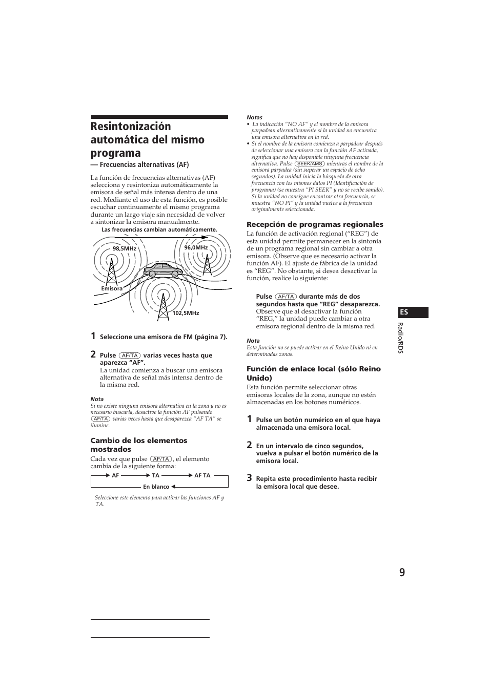 Resintonización automática del mismo programa | Sony CDX-4160RDS User Manual | Page 27 / 74