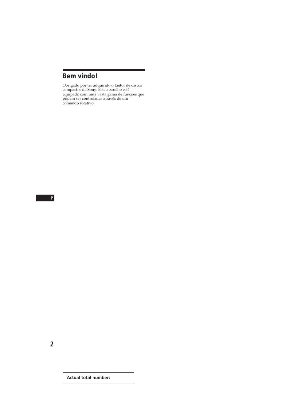 Bem vindo | Sony CDX-4160RDS User Manual | Page 38 / 74