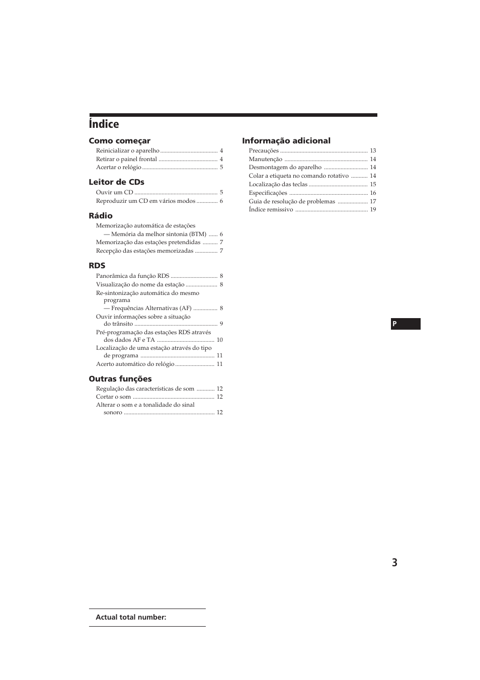 Índice | Sony CDX-4160RDS User Manual | Page 39 / 74