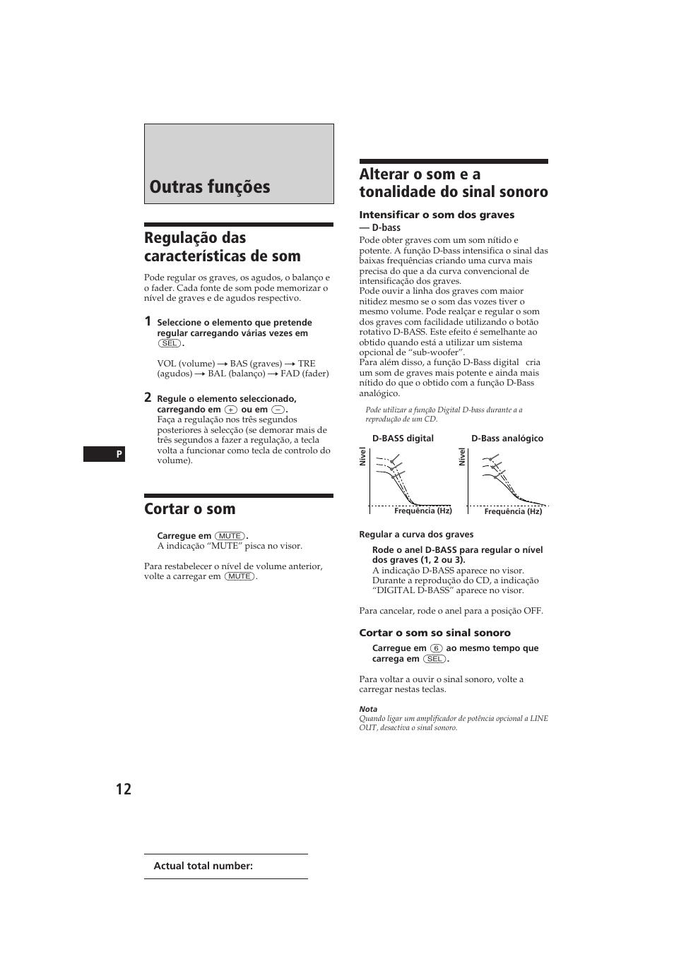 Outras funções, Regulação das características de som, Cortar o som | Alterar o som e a tonalidade do sinal sonoro | Sony CDX-4160RDS User Manual | Page 48 / 74