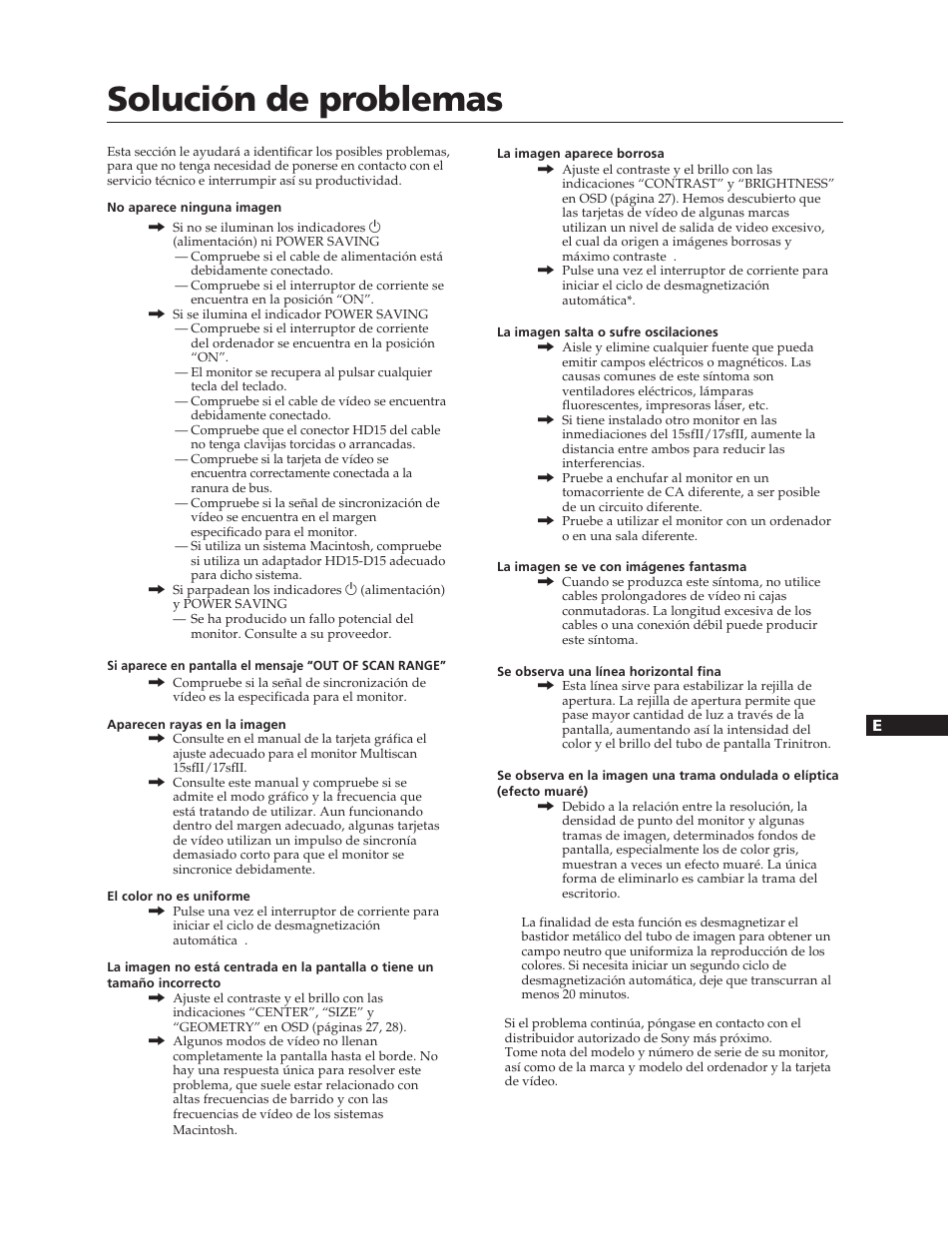 Solución de problemas | Sony CPD-17SF2T User Manual | Page 30 / 38