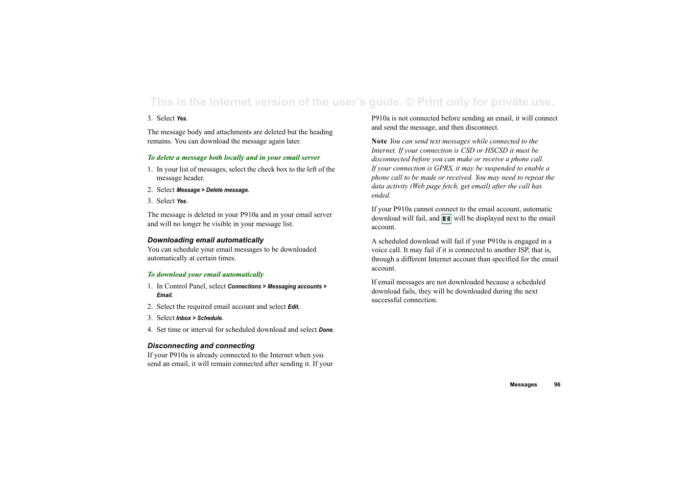 Sony P910a User Manual | Page 96 / 205