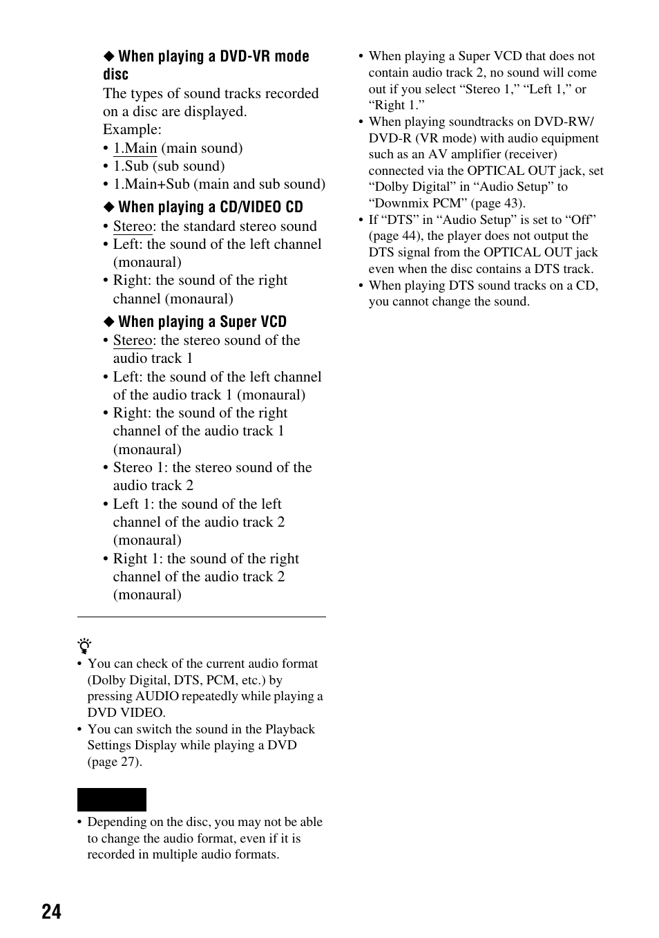 Sony DVP-FX720 User Manual | Page 24 / 60