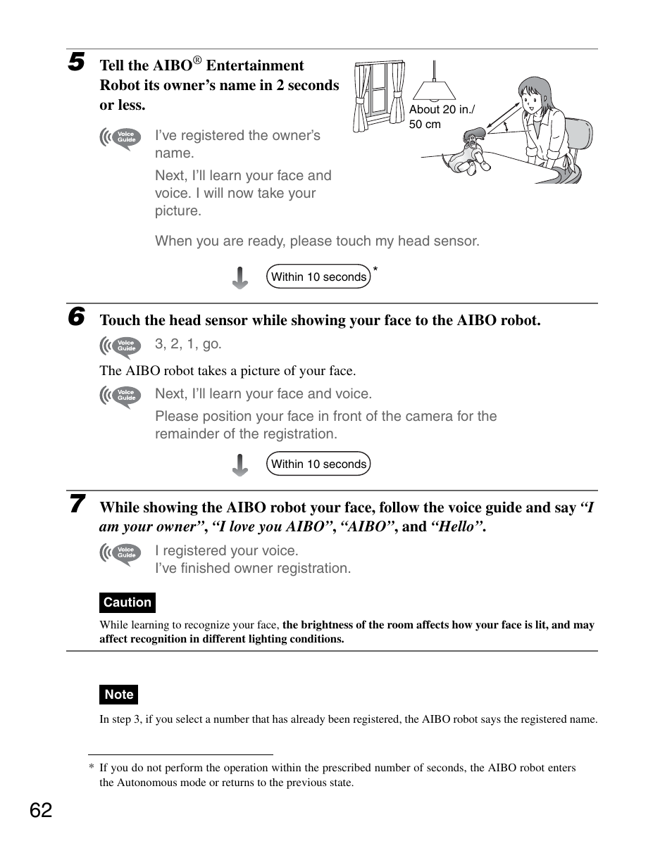Sony ERS-7M2 User Manual | Page 62 / 140