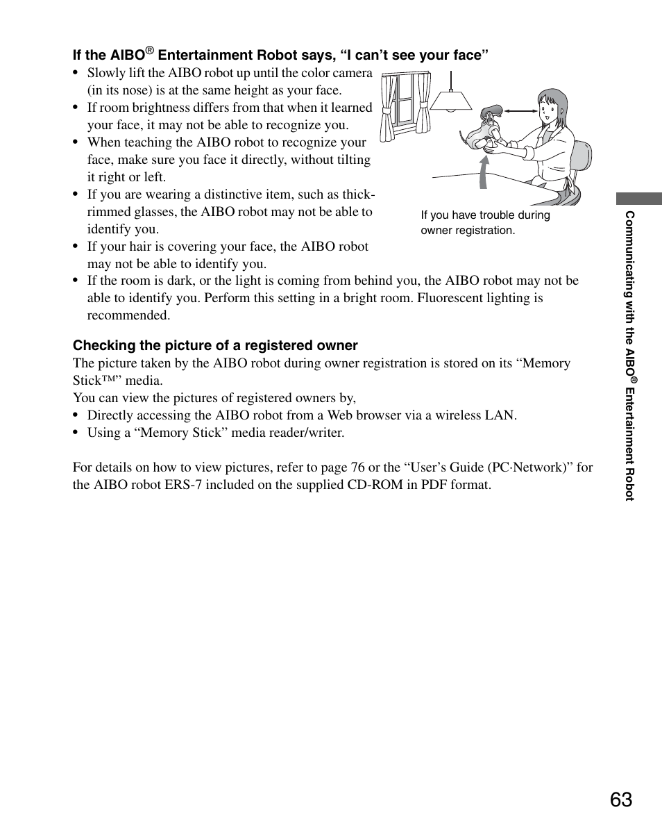 Sony ERS-7M2 User Manual | Page 63 / 140