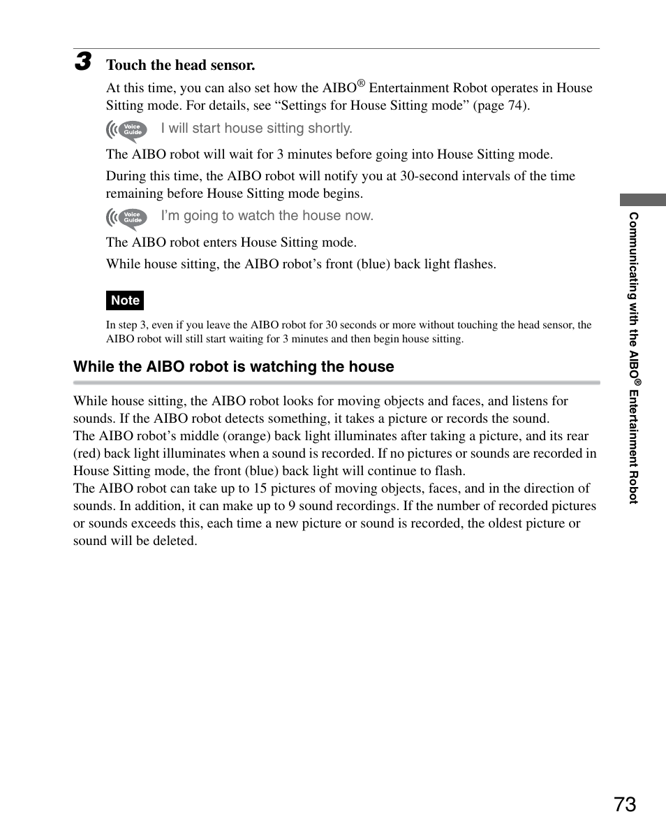 Sony ERS-7M2 User Manual | Page 73 / 140