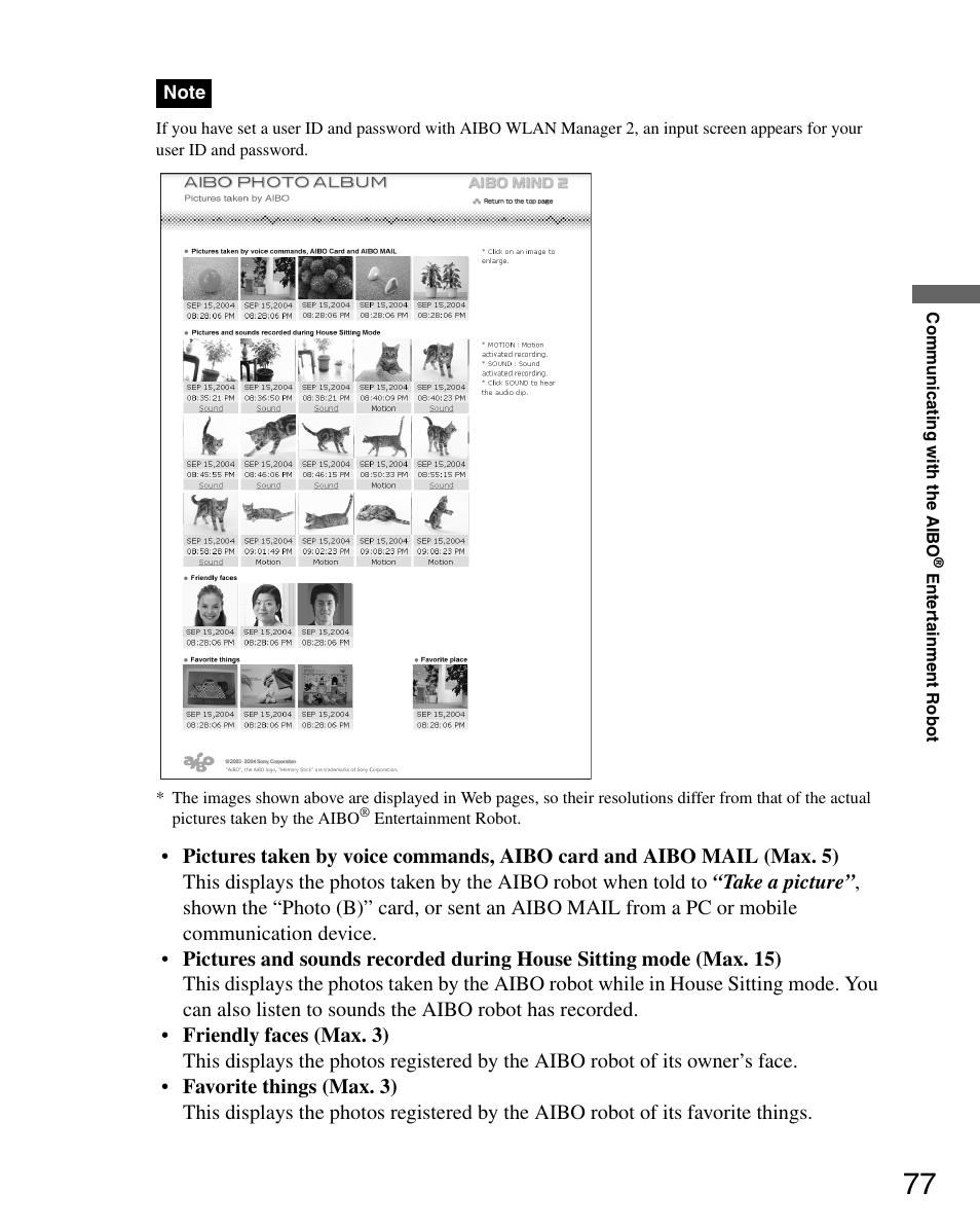 Sony ERS-7M2 User Manual | Page 77 / 140