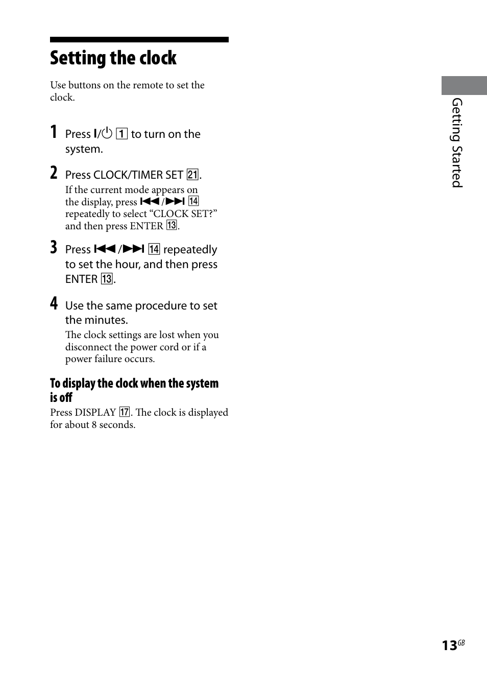 Setting the clock | Sony CMT-HX7BT User Manual | Page 13 / 40
