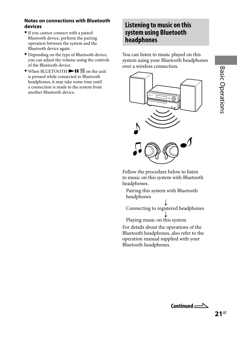 Basic oper ations | Sony CMT-HX7BT User Manual | Page 21 / 40