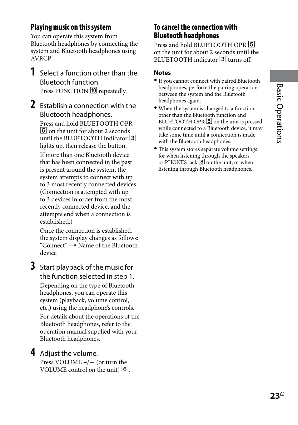 Basic oper ations playing music on this system | Sony CMT-HX7BT User Manual | Page 23 / 40