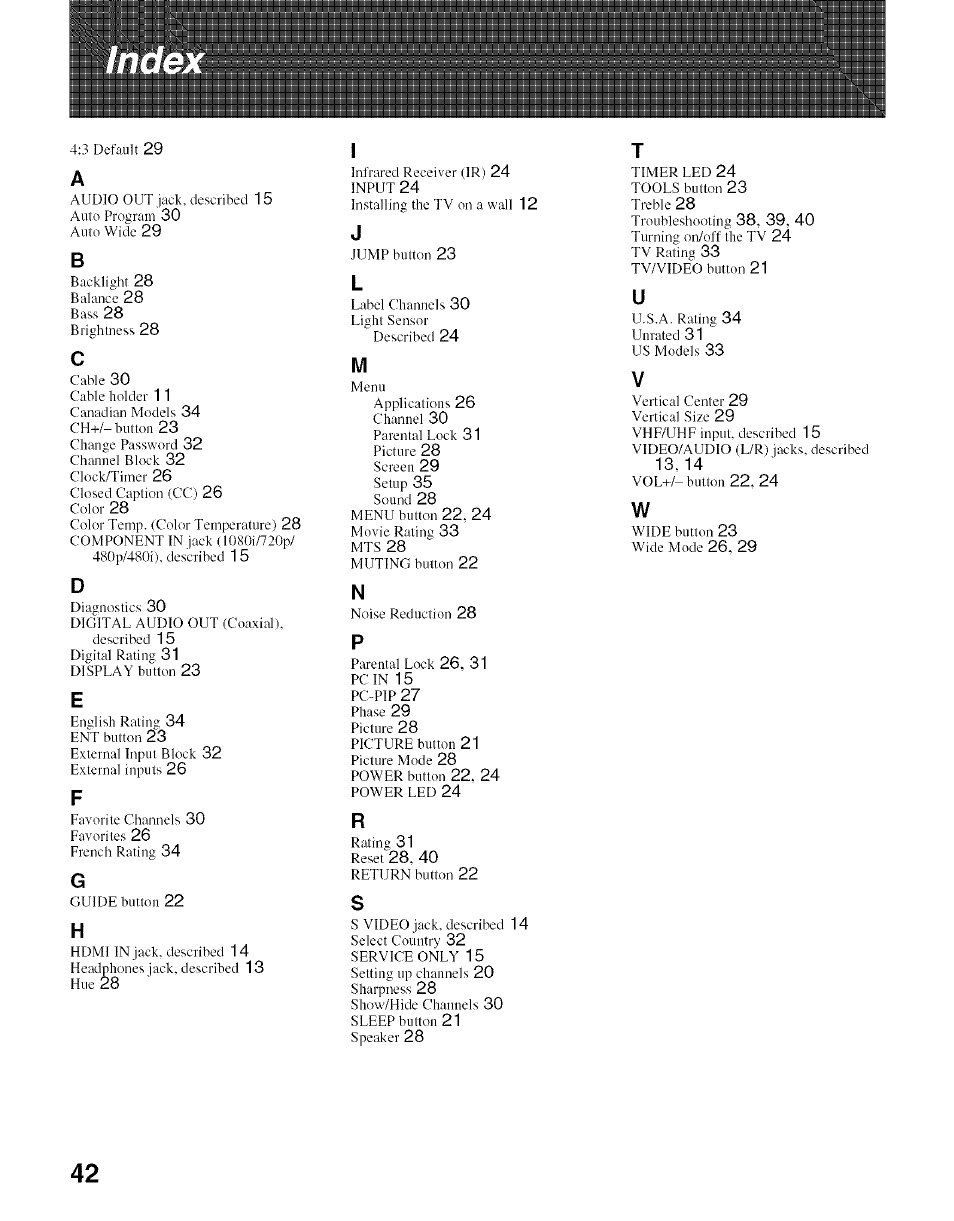 Sony Bravia KDL- 32ML 13fi User Manual | Page 42 / 48
