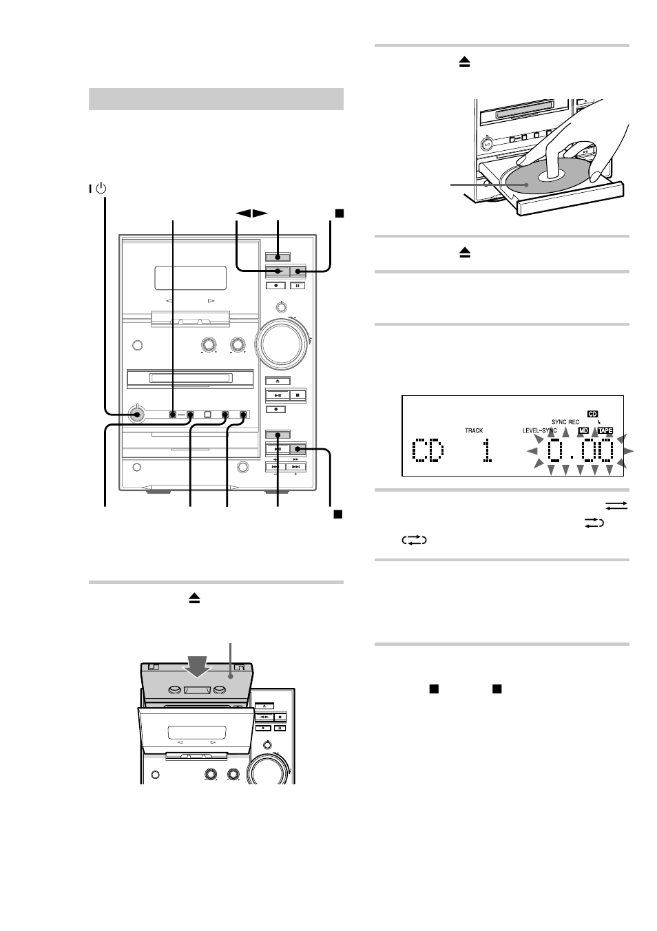 Recording on a tape | Sony CMT-CP33MD User Manual | Page 12 / 88