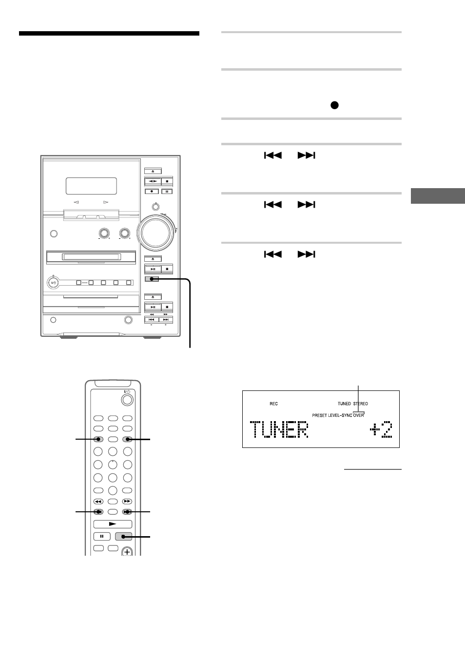 Adjusting the recording level | Sony CMT-CP33MD User Manual | Page 41 / 88