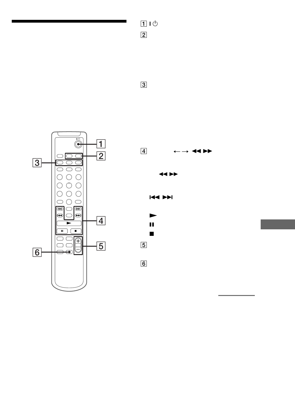 Parts descriptions for the remote | Sony CMT-CP33MD User Manual | Page 83 / 88