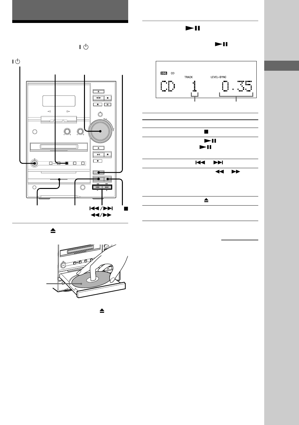 Basic operations, Playing a cd | Sony CMT-CP33MD User Manual | Page 9 / 88