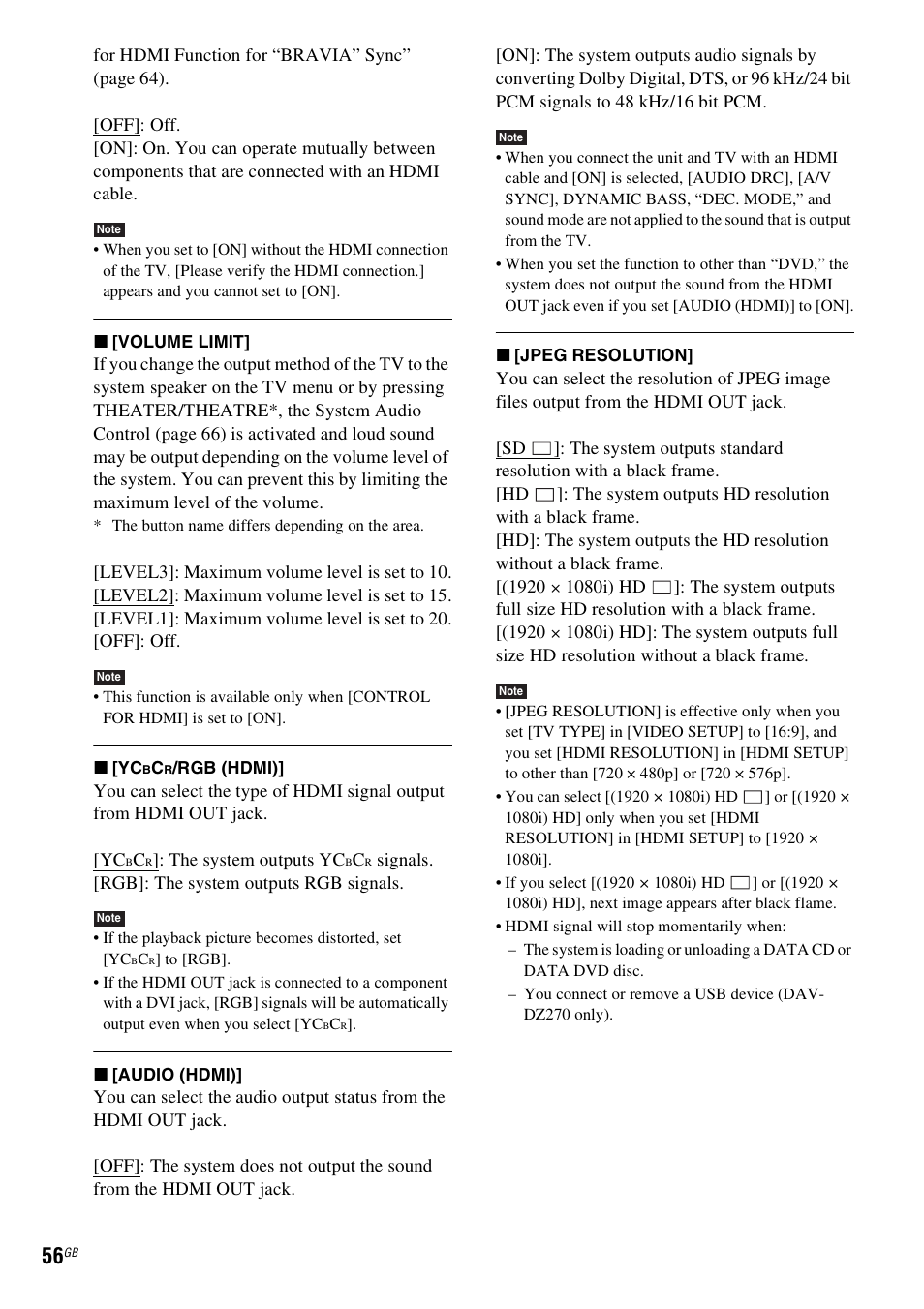 Sony DAV-DZ270 User Manual | Page 56 / 112
