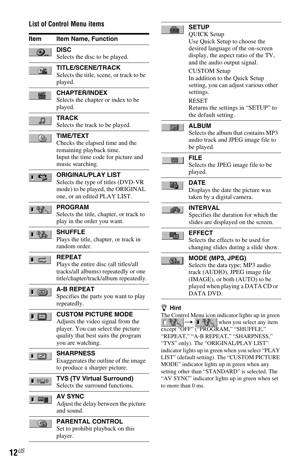 Sony DVP-NC800H User Manual | Page 12 / 88