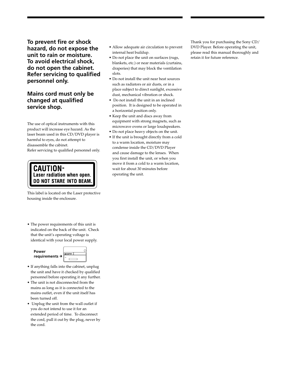 Welcome, Warning | Sony DVP-K330 User Manual | Page 2 / 72