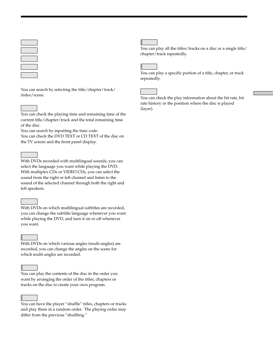 Control menu item list, Control menu item list 25 | Sony DVP-K330 User Manual | Page 25 / 72